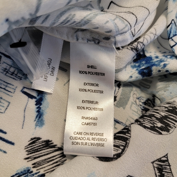 Karl Lagerfeld Women's Love From Paris All Over Print LS Button Up Shirt Sz S - Picture 7 of 8